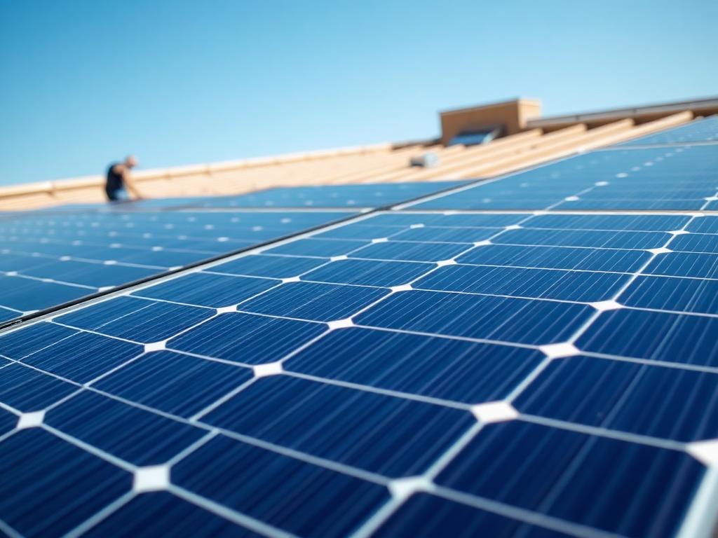 Close-up of a TOPCon solar panel installed on a rooftop